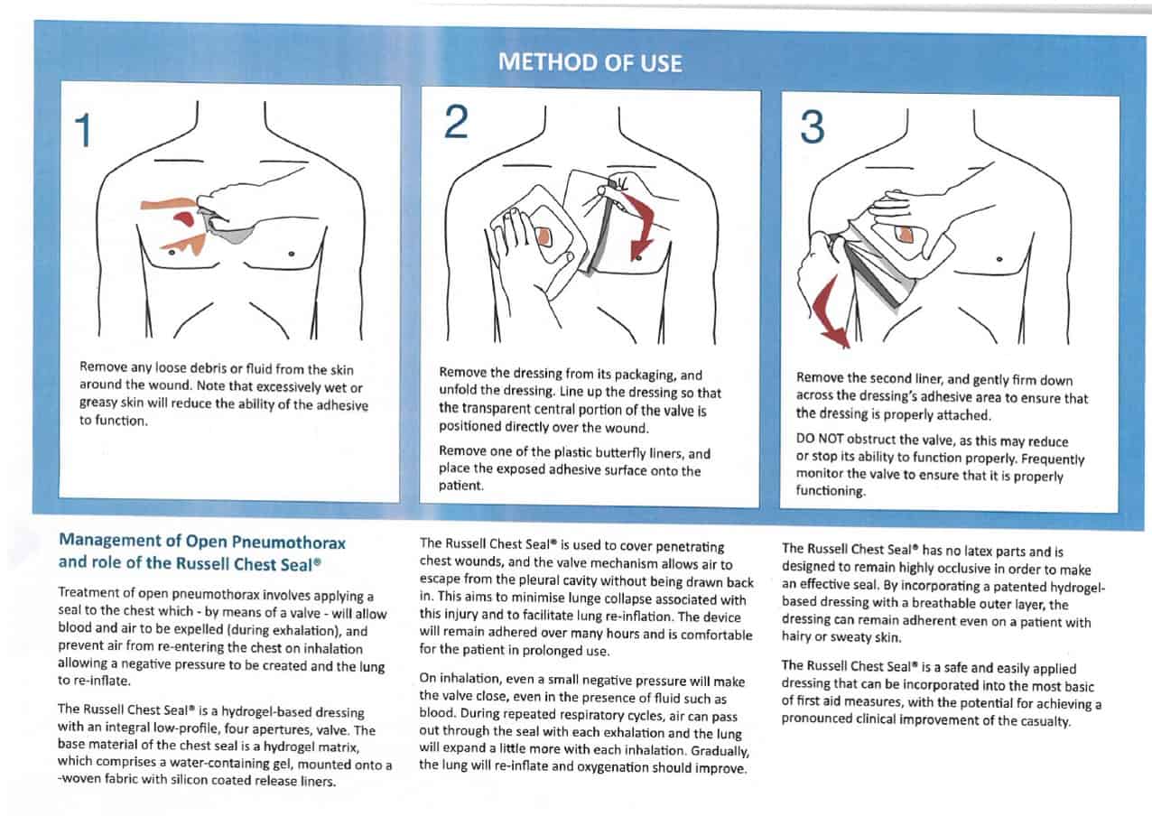Russell Chest Seal RCS Combat Medical